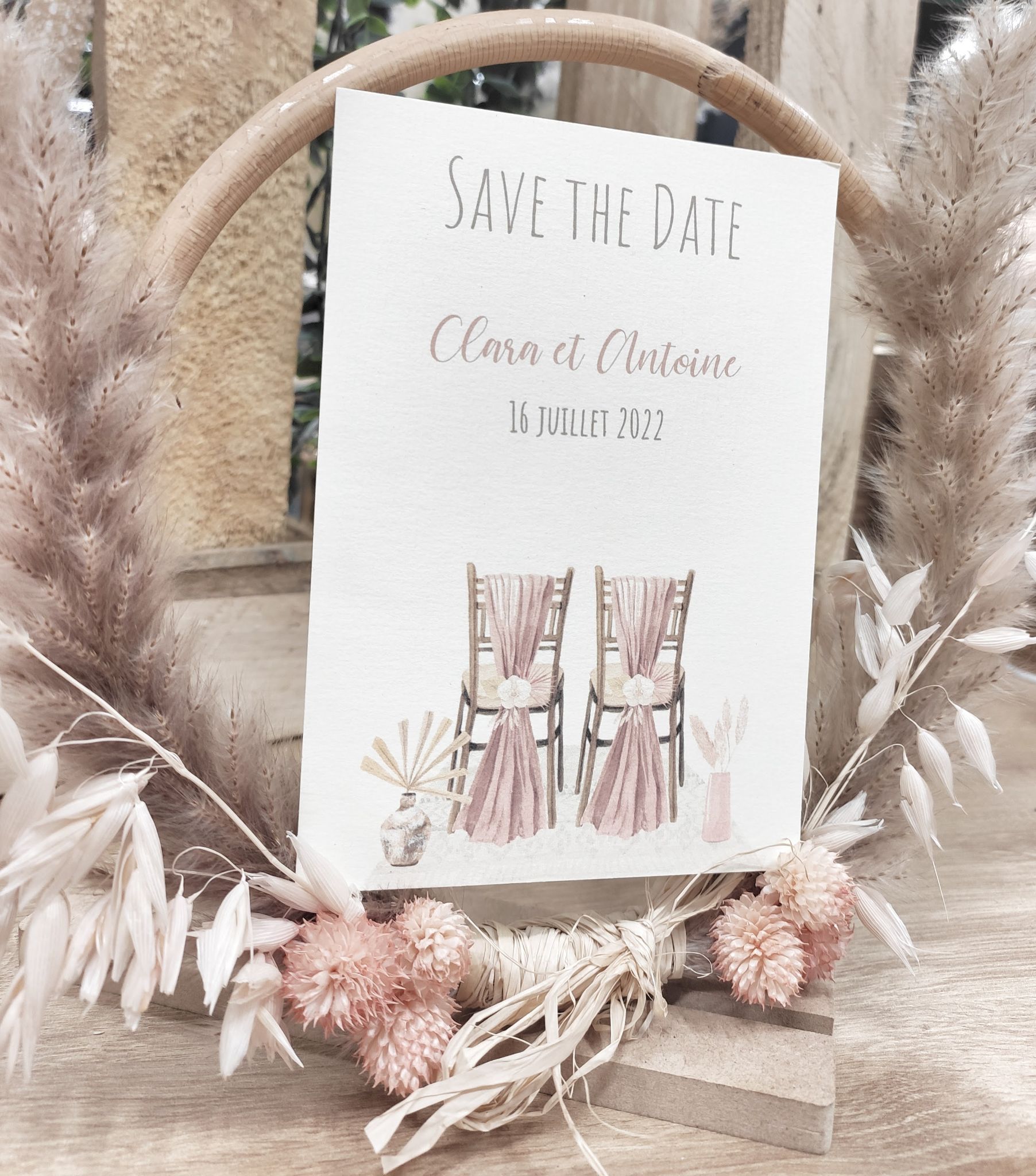 Papeterie mariage faire part save the date boheme